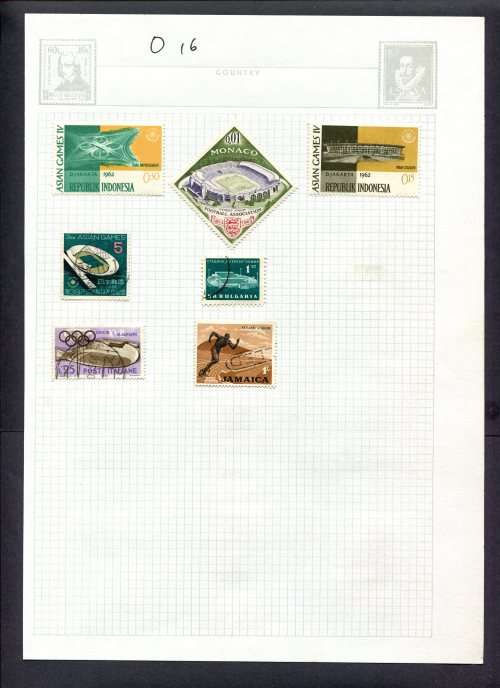 Sport - 7 Stamps Mounted(Hinged) on Album Page