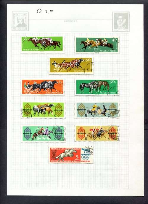 Sport - 10 Stamps Mounted(Hinged) on Album Page