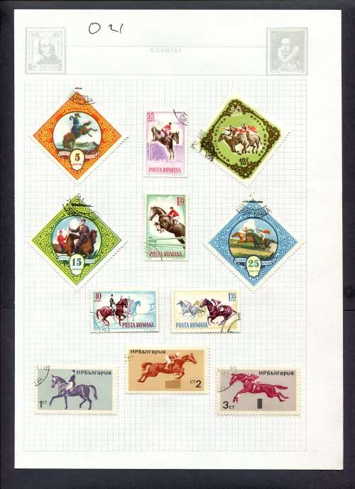 Sport - 11 Stamps Mounted(Hinged) on Album Page