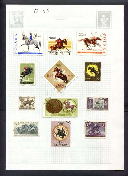 Sport - 12 Stamps Mounted(Hinged) on Album Page