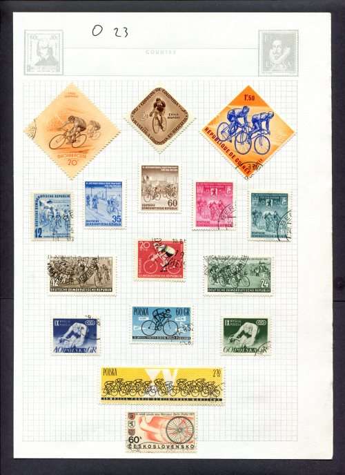 Sport - 16 Stamps Mounted(Hinged) on Album Page