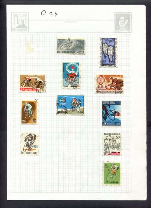 Sport - 11 Stamps Mounted(Hinged) on Album Page