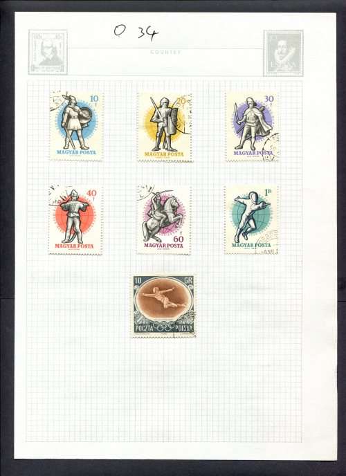 Sport - 7 Stamps Mounted(Hinged) on Album Page