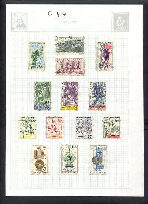Sport - 14 Stamps Mounted(Hinged) on Album Page