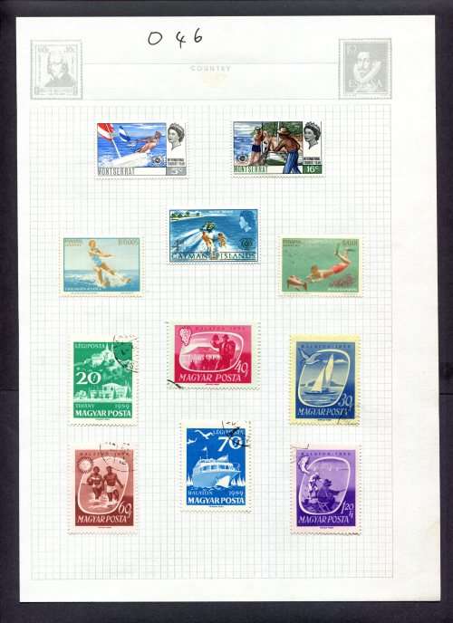 Sport - 11 Stamps Mounted(Hinged) on Album Page