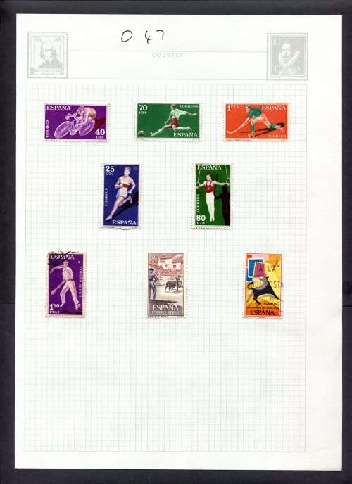 Sport - 8 Stamps Mounted(Hinged) on Album Page