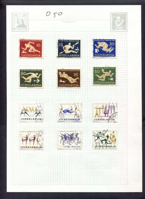 Sport - 12 Stamps Mounted(Hinged) on Album Page