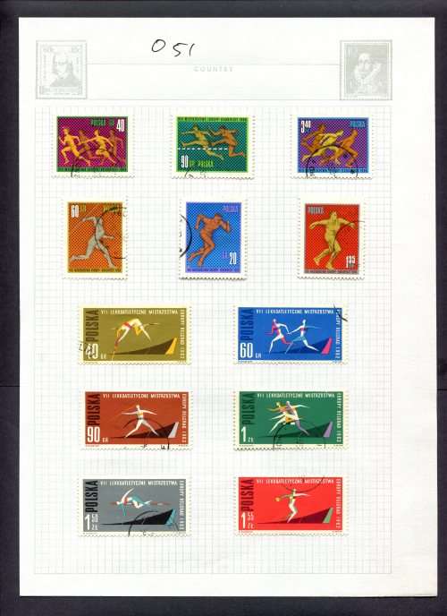 Sport - 12 Stamps Mounted(Hinged) on Album Page
