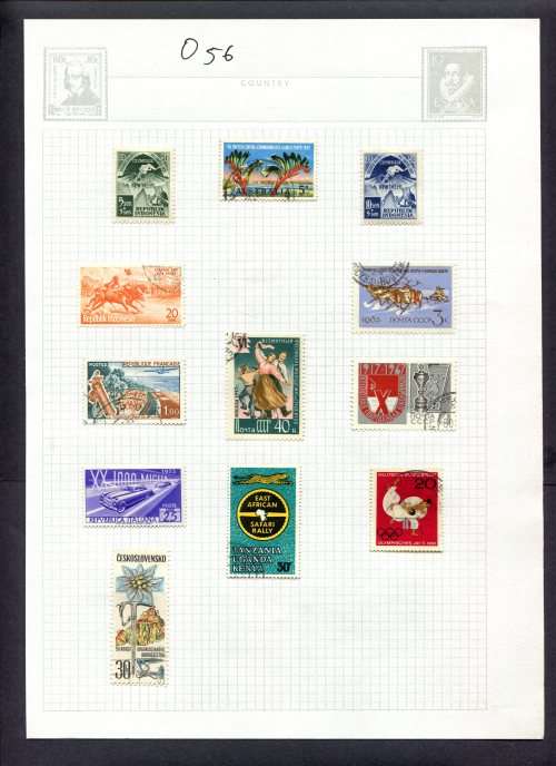 Sport - 12 Stamps Mounted(Hinged) on Album Page