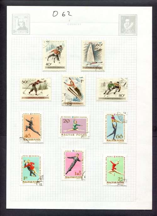 Sport - 11 Stamps Mounted(Hinged) on Album Page