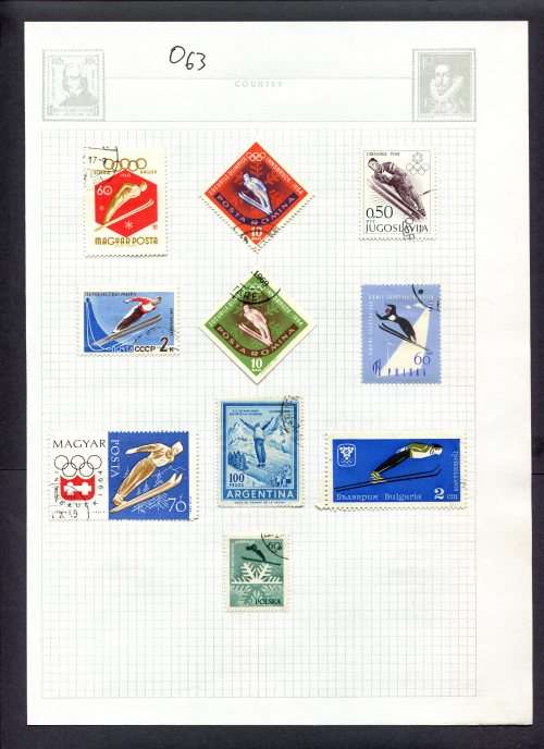 Sport - 10 Stamps Mounted(Hinged) on Album Page