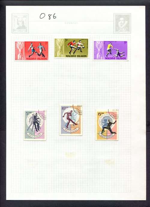 Sport - 6 Stamps Mounted(Hinged) on Album Page