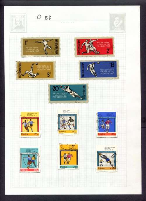 Sport - 11 Stamps Mounted(Hinged) on Album Page
