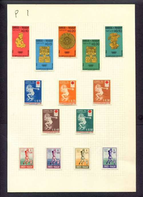 Sport - 14 Stamps Mounted(Hinged) on Album Page