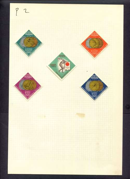 Sport - 5 Stamps Mounted(Hinged) on Album Page