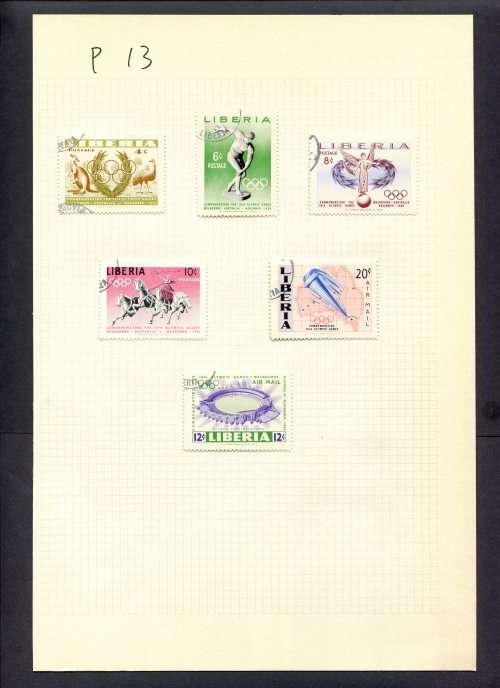 Sport - 6 Stamps Mounted(Hinged) on Album Page