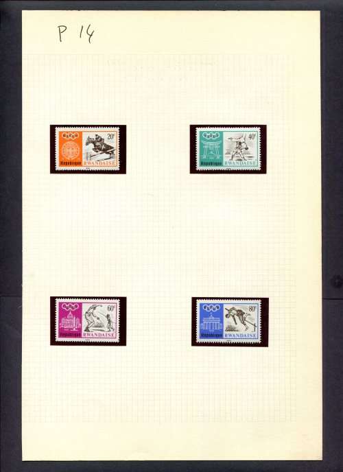 Sport - 4 Stamps Mounted(Hinged) on Album Page