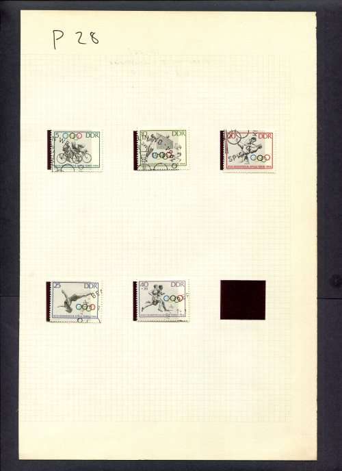 Sport - 5 Stamps Mounted(Hinged) on Album Page