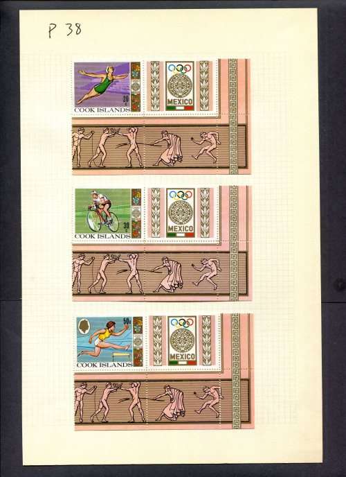 Sport - 3 Stamps Mounted(Hinged) on Album Page