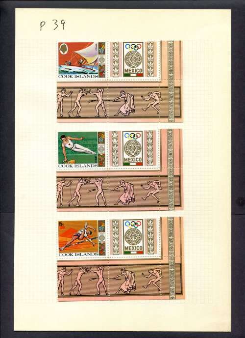 Sport - 3 Stamps Mounted(Hinged) on Album Page