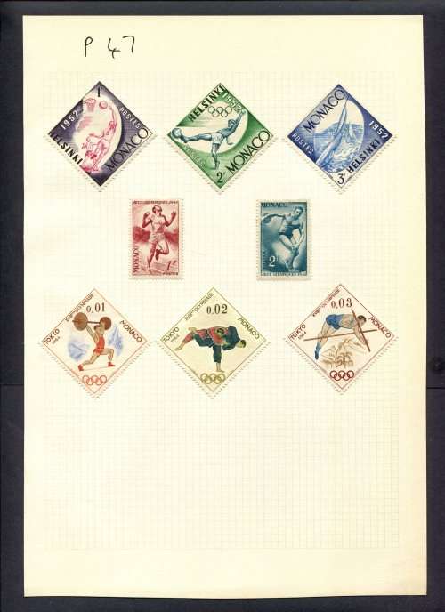 Sport - 8 Stamps Mounted(Hinged) on Album Page