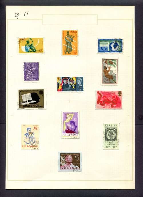 Music - 12 Stamps Mounted(Hinged) on Old Album Page