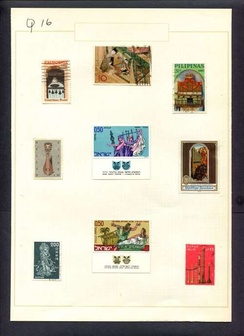 Music - 9 Stamps Mounted(Hinged) on Old Album Page