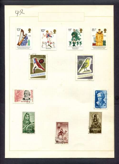 Music - 11 Stamps Mounted(Hinged) on Old Album Page