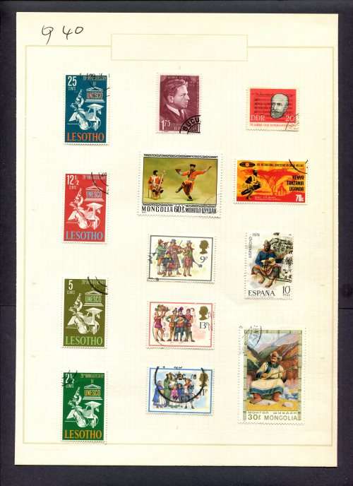 Music - 13 Stamps Mounted(Hinged) on Old Album Page