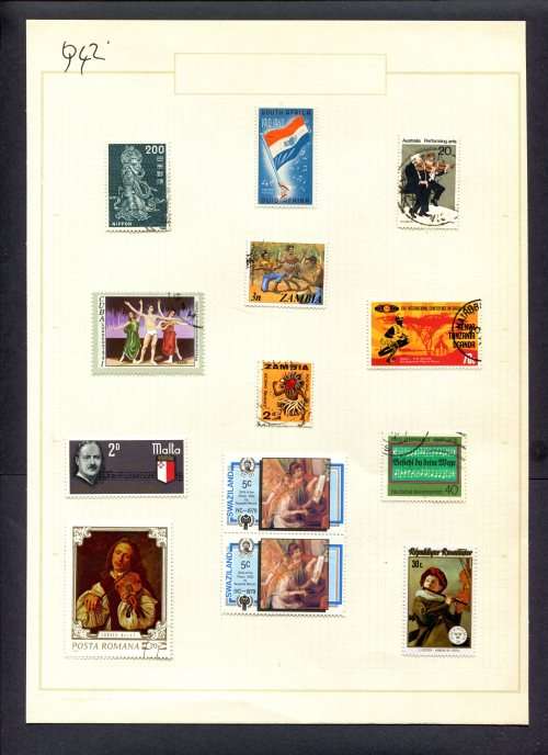 Music - 13 Stamps Mounted(Hinged) on Old Album Page