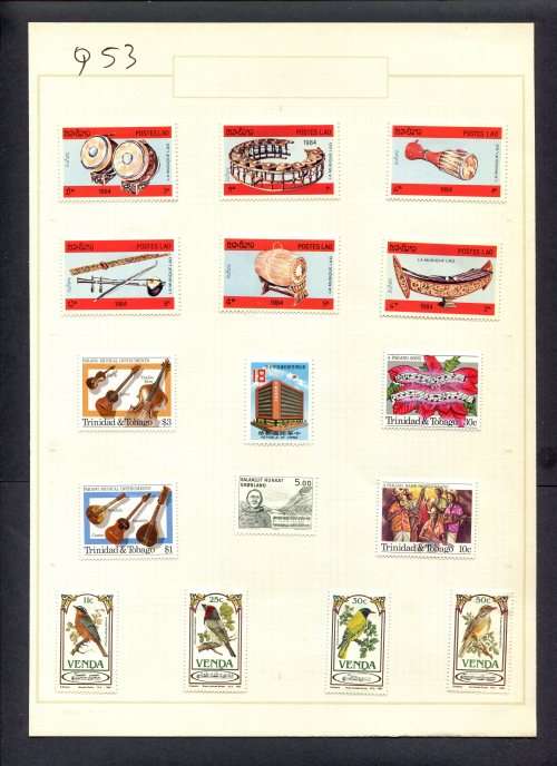 Music - 16 Stamps Mounted(Hinged) on Old Album Page
