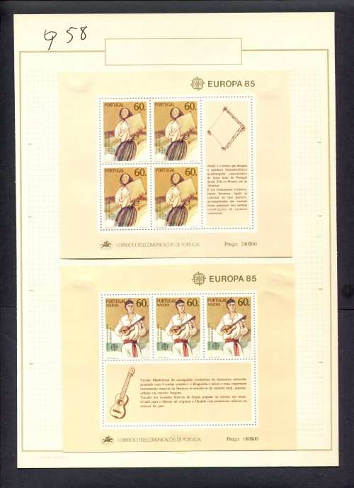 Music - 2 Miniature Sheets Mounted(Hinged) on Old Album Page
