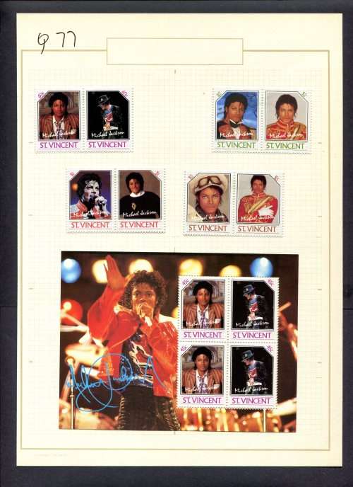 Music - 8 Stamps + 1 Miniature Sheet Mounted(Hinged) on Old Album Page