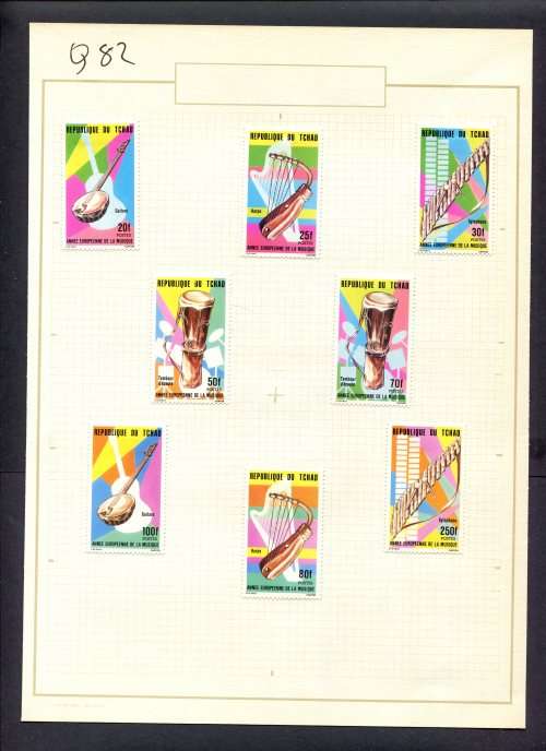 Music - 8 Stamps Mounted(Hinged) on Old Album Page