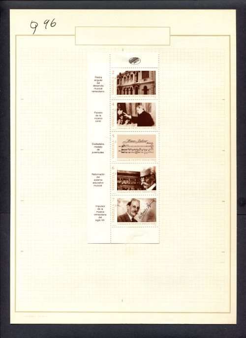 Music - 5 Stamps  Mounted(Hinged) on Old Album Page