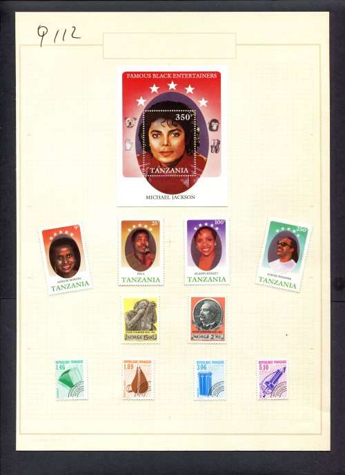 Music - 10 Stamps + 1 Miniature Sheet Mounted(Hinged) on Old Album Page