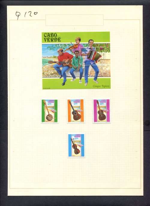 Music - 4 Stamps + 1 Miniature Sheet Mounted(Hinged) on Old Album Page