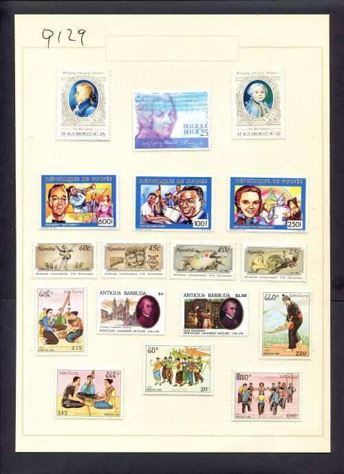 Music - 17 Stamps Mounted(Hinged) on Old Album Page
