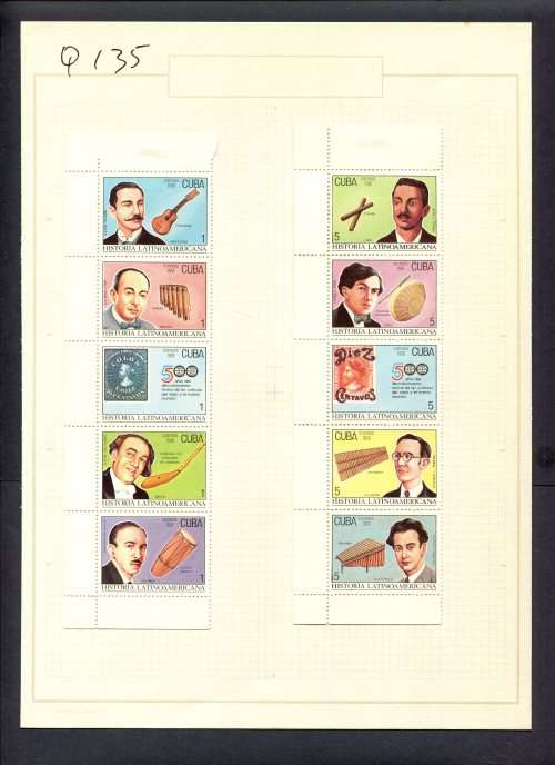 Music - 10 Stamps Mounted(Hinged) on Old Album Page