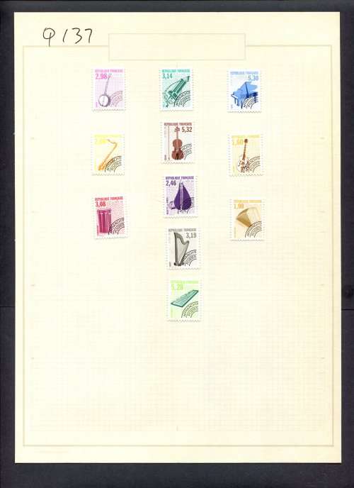 Music - 11 Stamps Mounted(Hinged) on Old Album Page