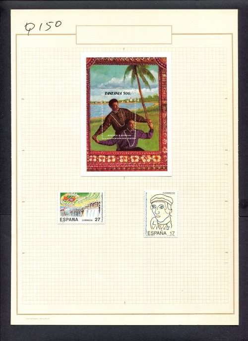 Music - 2 Stamps + 1 Miniature Sheet Mounted(Hinged) on Old Album Page