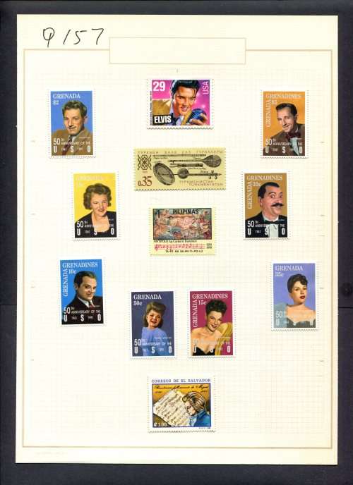 Music - 12 Stamps Mounted(Hinged) on Old Album Page