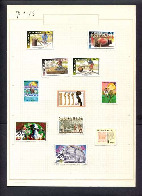 Music - 11 Stamps  Mounted(Hinged) on Old Album Page