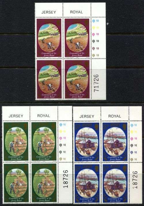 Jersey - Set of 3 Control Blocks of 4 - 1980 - MNH