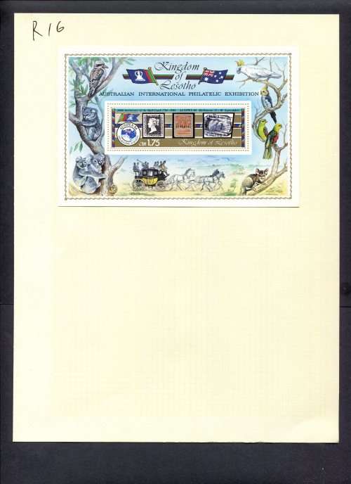 Stamps on Stamps - 1 Miniature Sheet Mounted(Hinged) on Album Page