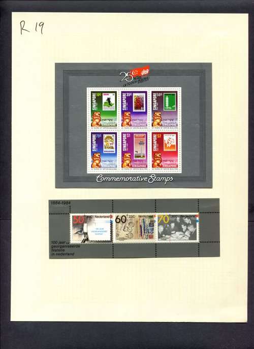 Stamps on Stamps - 2 Miniature Sheets Mounted(Hinged) on Album Page