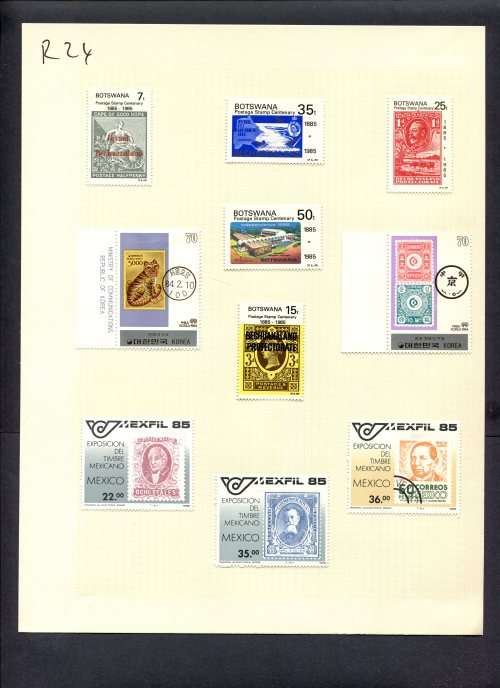 Stamps on Stamps - 10 Stamps  Mounted(Hinged) on Album Page
