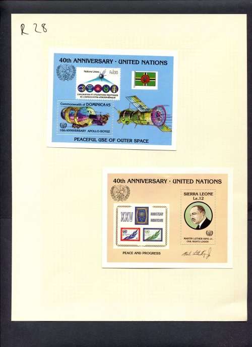 Stamps on Stamps - 2 Miniature Sheets  Mounted(Hinged) on Album Page