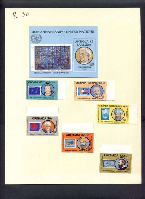Stamps on Stamps - 6 Stamps + 1 Miniature Sheet  Mounted(Hinged) on Album Page