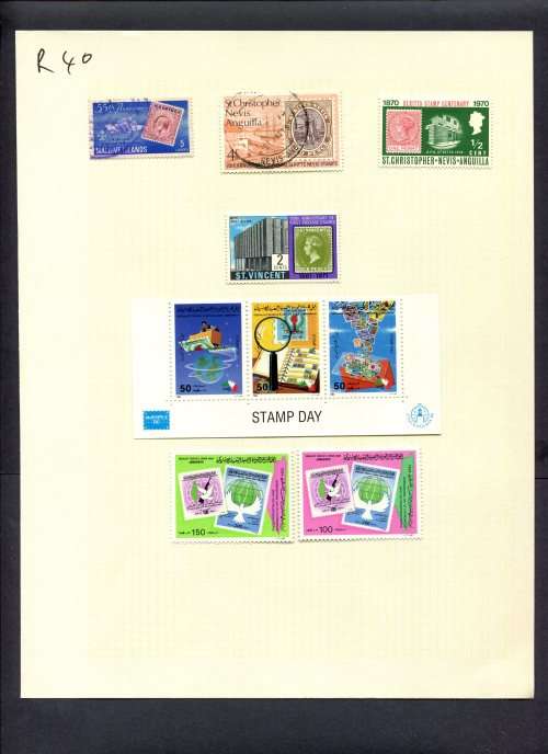 Stamps on Stamps - 9 Stamps Mounted(Hinged) on Album Page